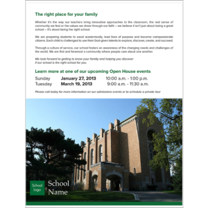 OCS – Open House Flyer B – double sided