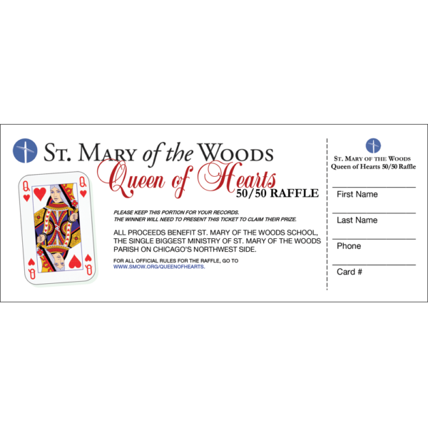 Large Raffle Ticket 8.5 x 3.5 with Numbering – Chicago Catholic Schools